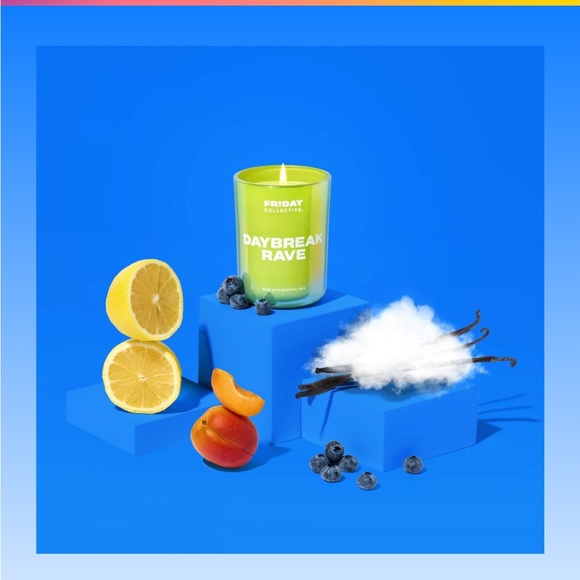 NEW Friday Collective Daybreak Rave 8oz 1-Wick Glass Candle in Green - Picture 6 of 8